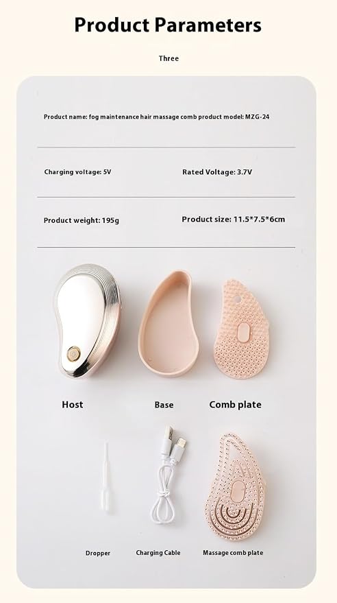 Vibrating Hair Brush With Mist Spray