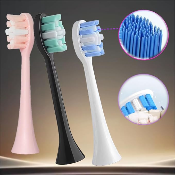 8pcs Black Toothbrush Heads