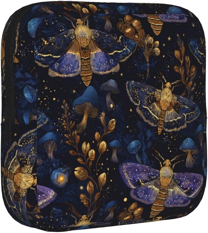 Moth Mushroom Purple Blue Gold