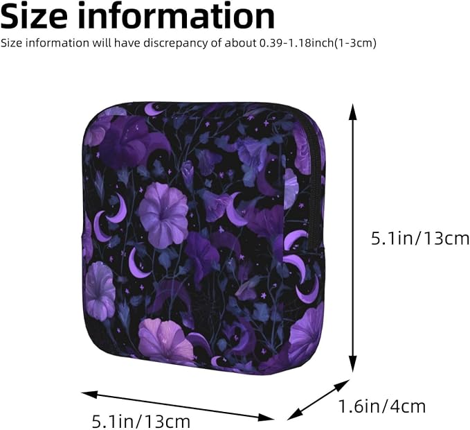 Purple Floral Moon Black