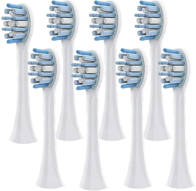 8 White Toothbrush Heads