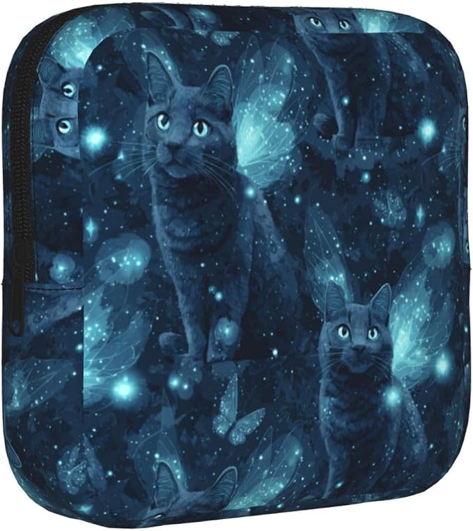 Black Cat Wings Blue