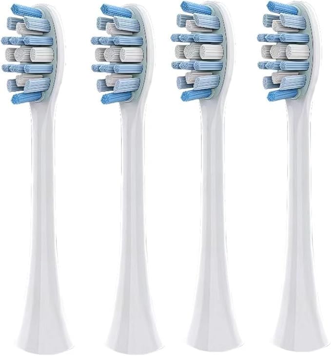 4 White Toothbrush Heads