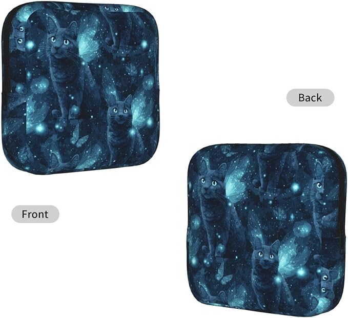 Black Cat Wings Blue
