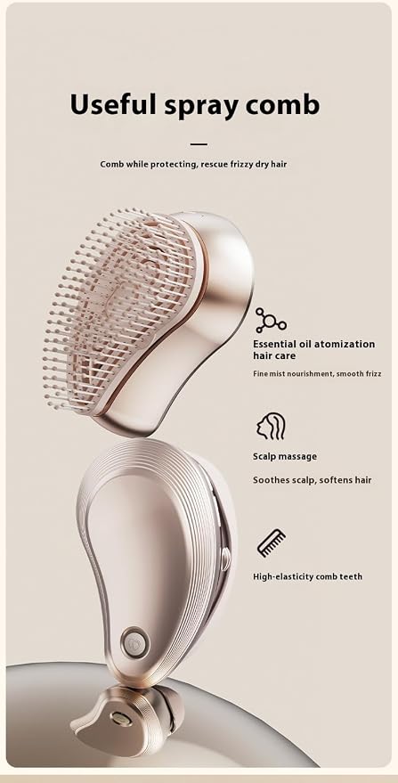 Vibrating Hair Brush With Mist Spray