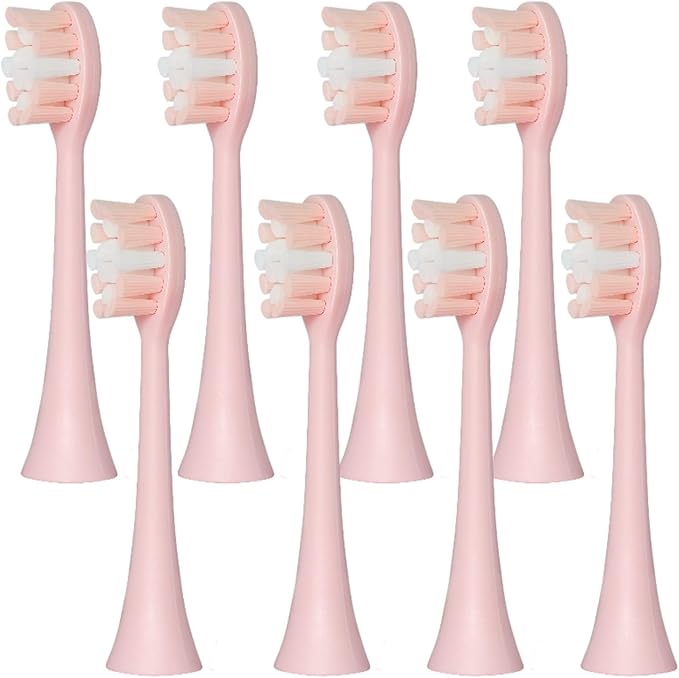 8pcs Pink Toothbrush Heads