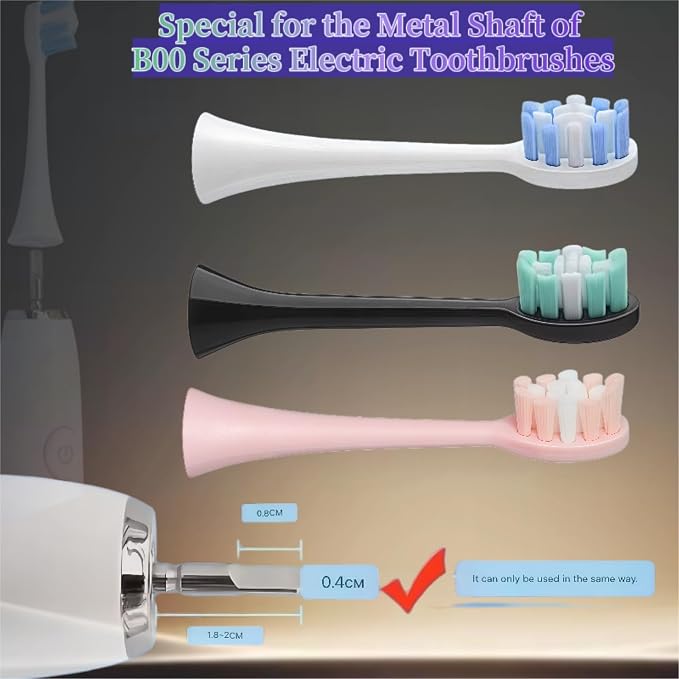 8pcs Black Toothbrush Heads