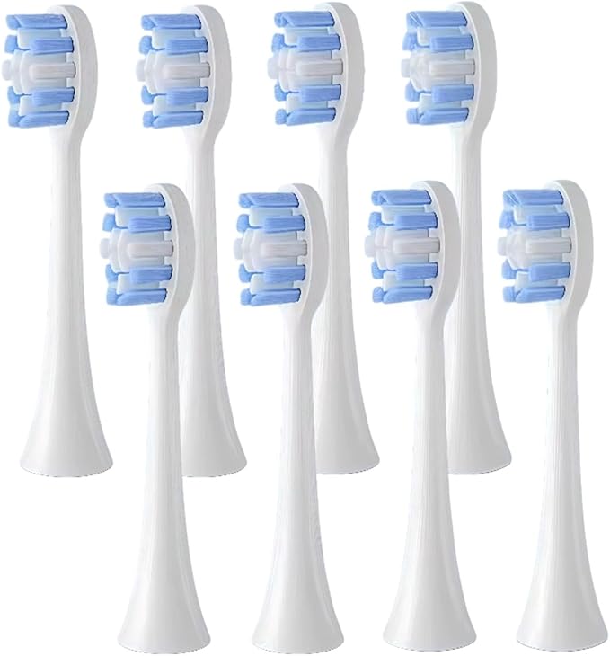 8pcs White Toothbrush Heads