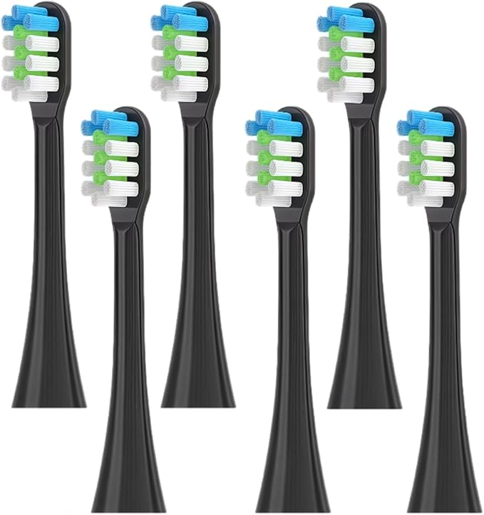 6 Black Brush Heads