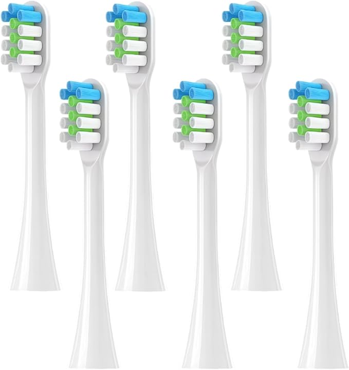 6 White Brush Heads.