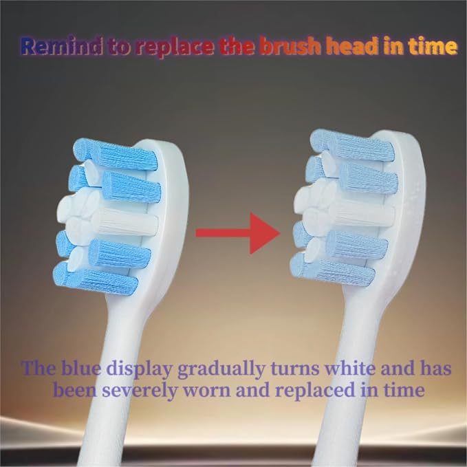 8pcs White Toothbrush Heads