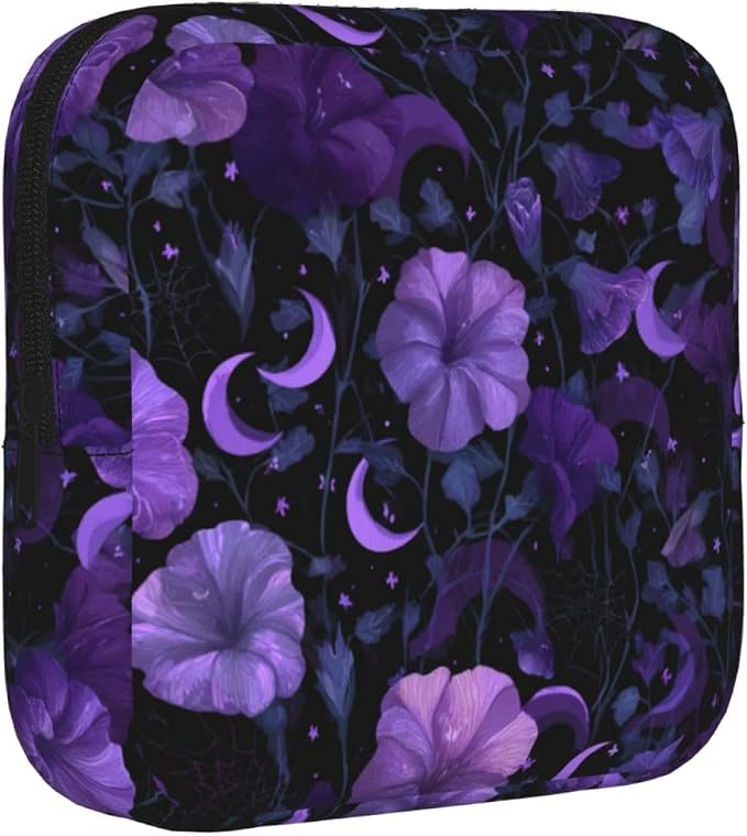 Purple Floral Moon Black