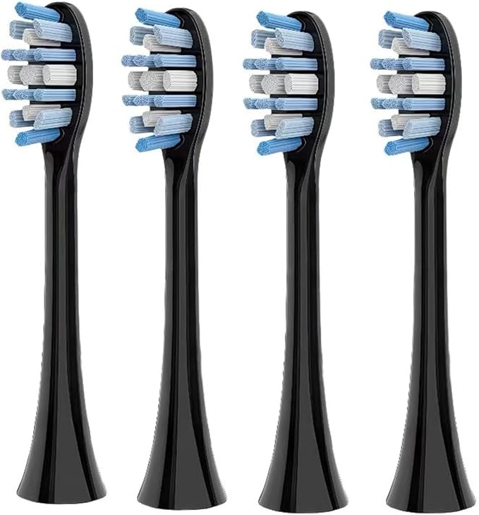 4 Black Toothbrush Heads