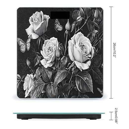 Black And White Roses With Butterflies