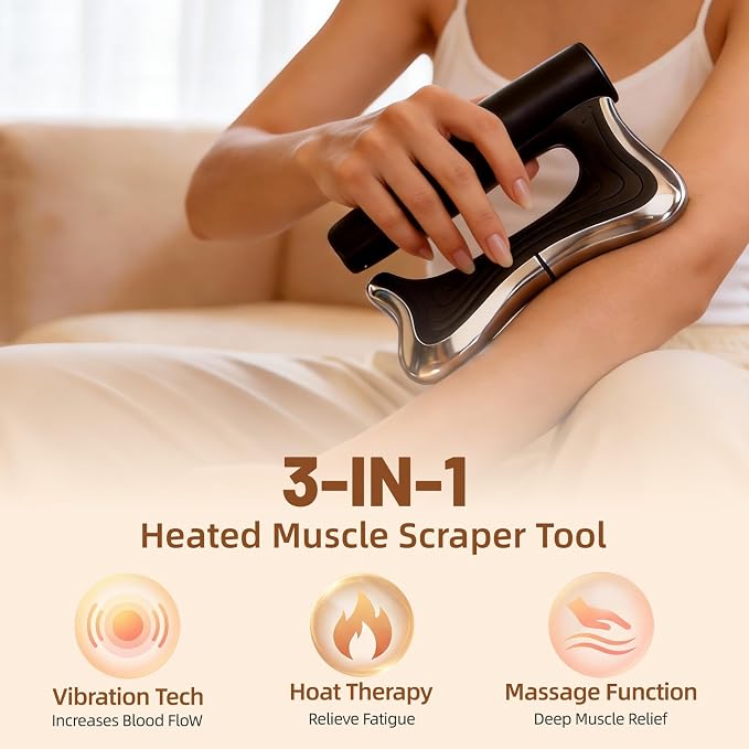 Heated Muscle Scraper With Pouch & Oil
