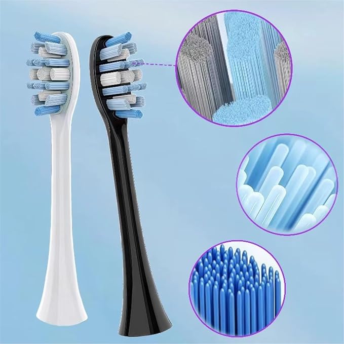4 White Toothbrush Heads