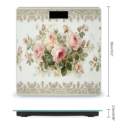 Floral Rose With Green Leaves And Borders