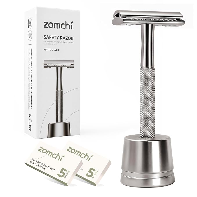 Matte Silver Razor with Stand