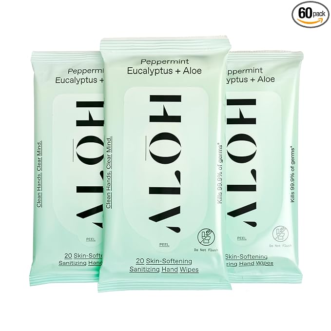 Peppermint Eucalyptus 3 pack 20ct Wipes (60 wipes)