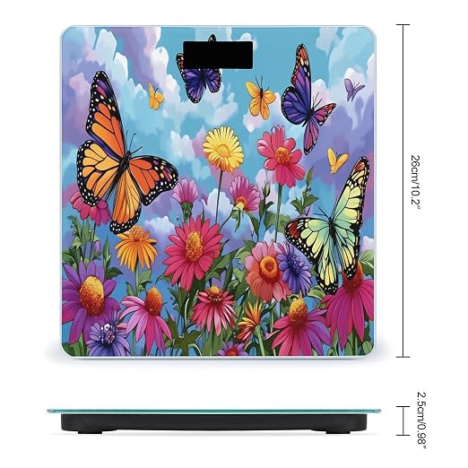 Colorful Butterflies And Flowers Garden Scene