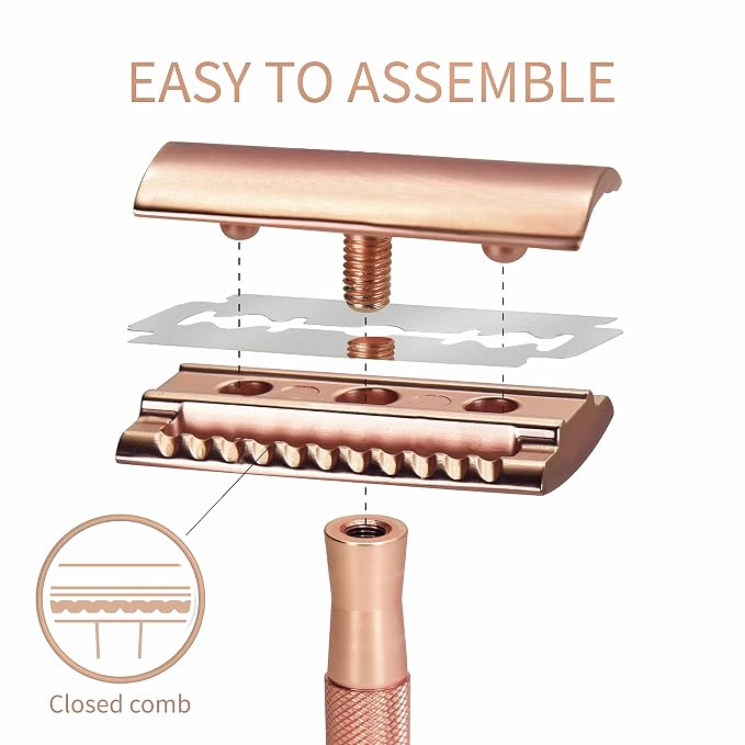 Rose Gold Razor with Stand