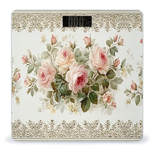 Floral Rose With Green Leaves And Borders