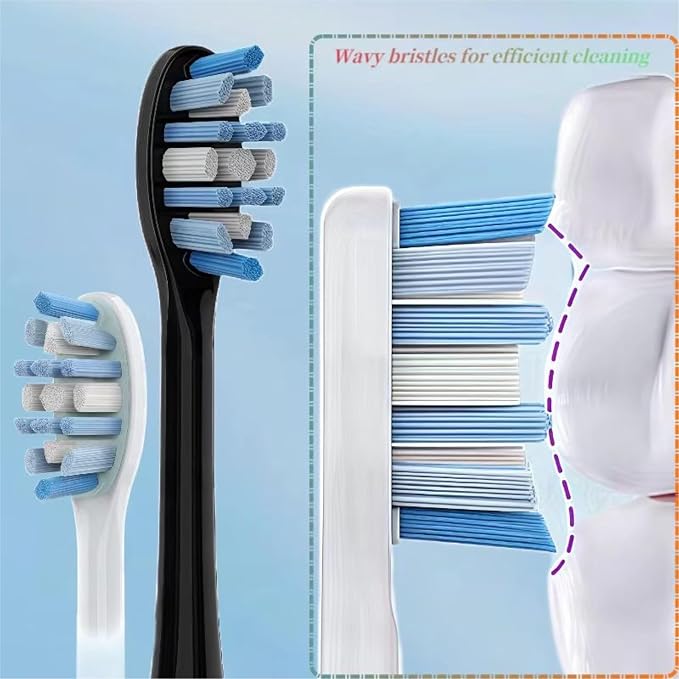 8 White Toothbrush Heads