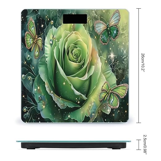 Green Rose Butterfly Sparkle