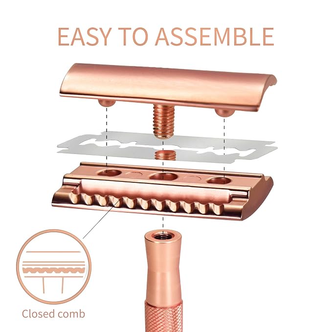 Rose Gold Razor with Stand