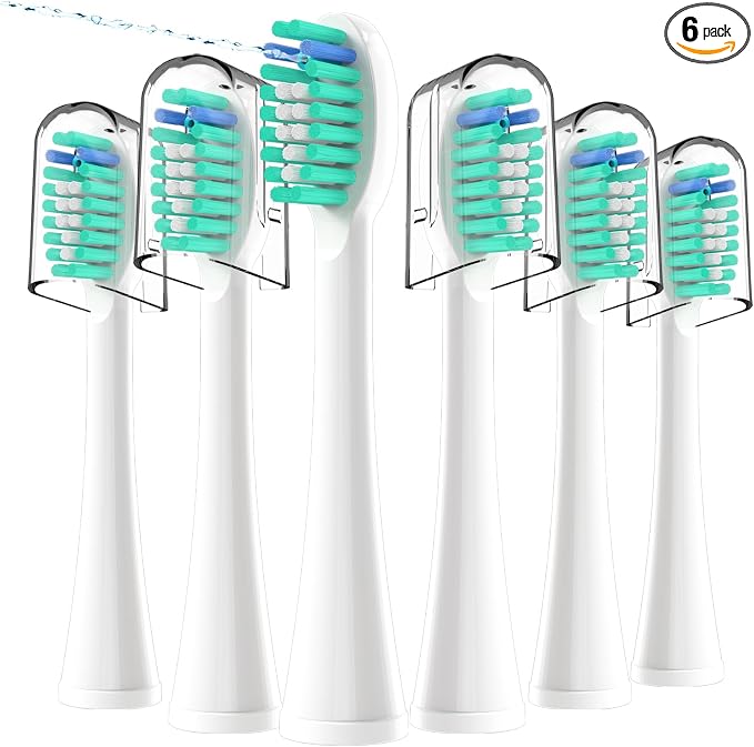 6p White Handle With Blue Bristles