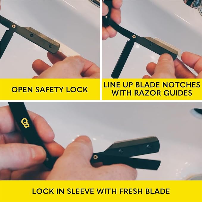 Premium Black Straight Razor