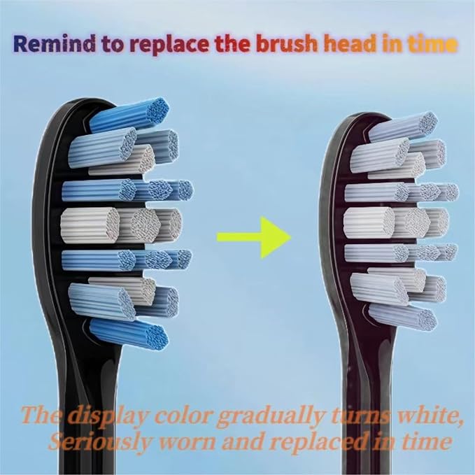 4 Black Toothbrush Heads