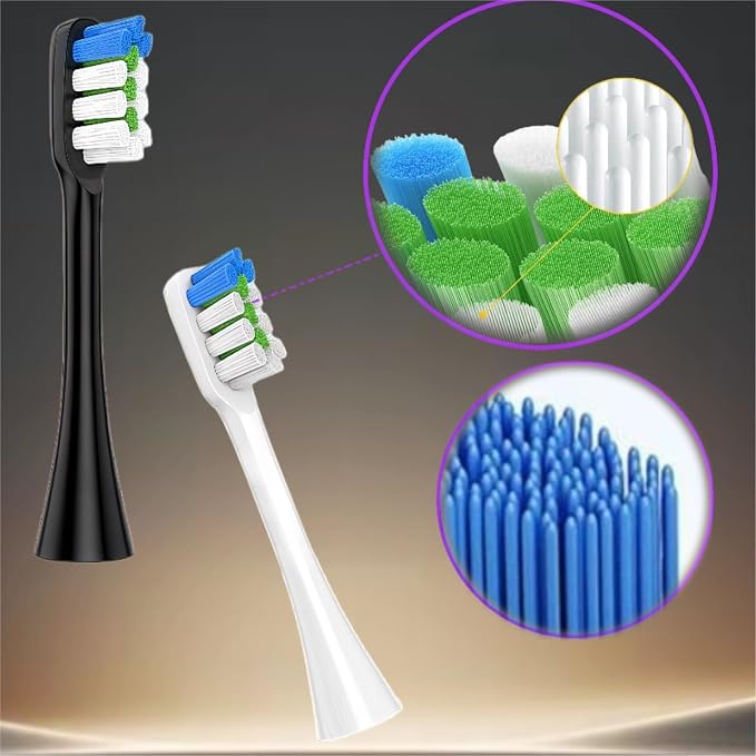 6 White Brush Heads.