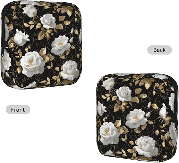White Rose Gold Leaf Black