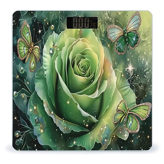 Green Rose Butterfly Sparkle