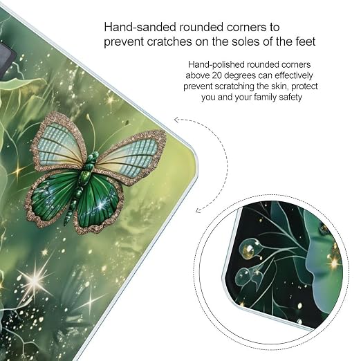 Green Rose Butterfly Sparkle