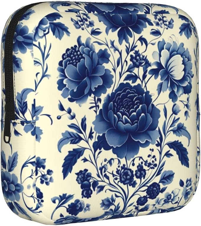 Elegant Blue White Porcelain Peony