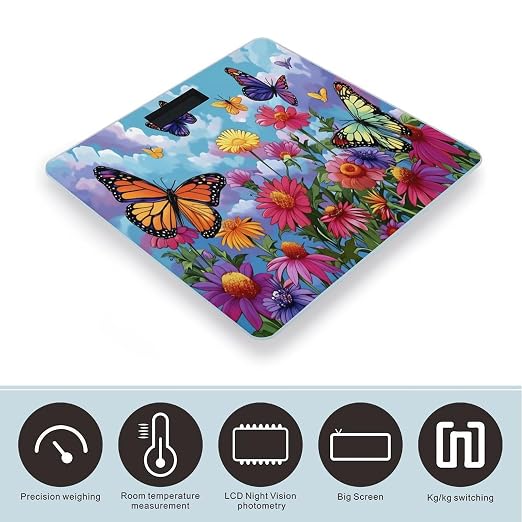 Colorful Butterflies And Flowers Garden Scene