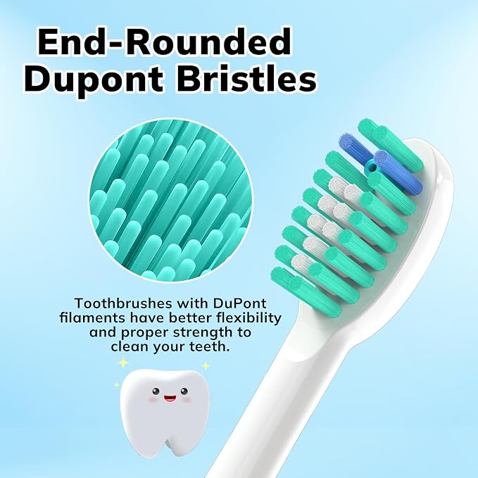 6p White Handle With Blue Bristles