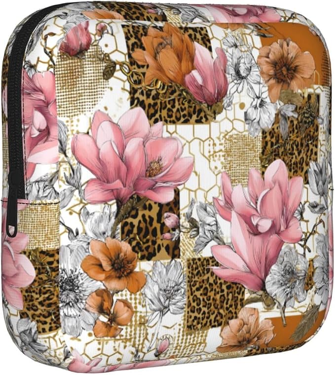 Pink Leopard Print Floral Gold