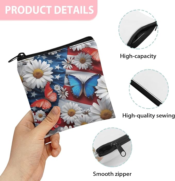 Daisy Butterfly American Flag