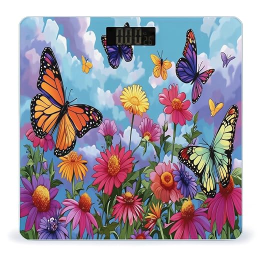 Colorful Butterflies And Flowers Garden Scene
