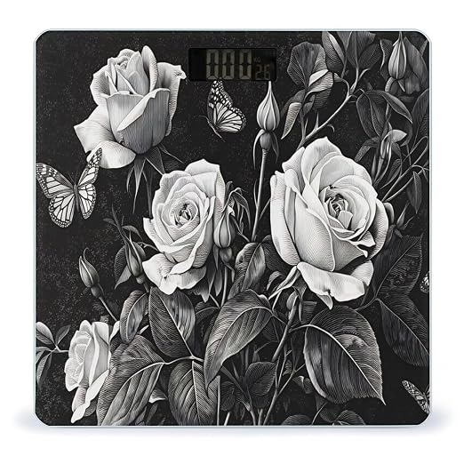Black And White Roses With Butterflies