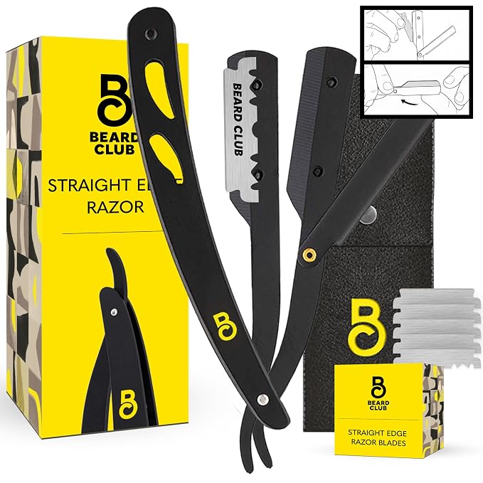 Premium Black Straight Razor