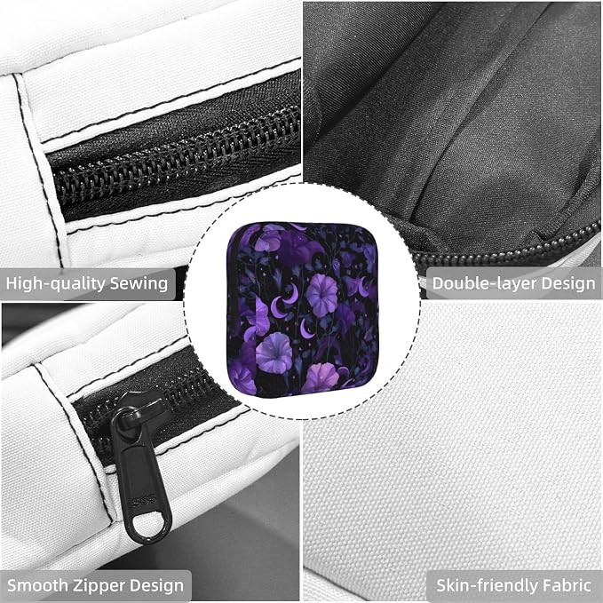 Purple Floral Moon Black
