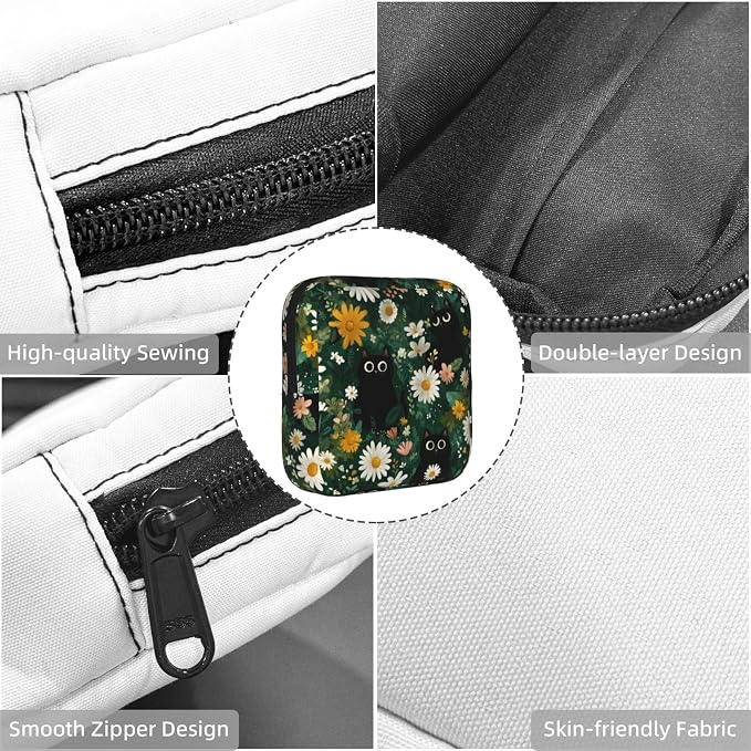 Black Cat Floral Green
