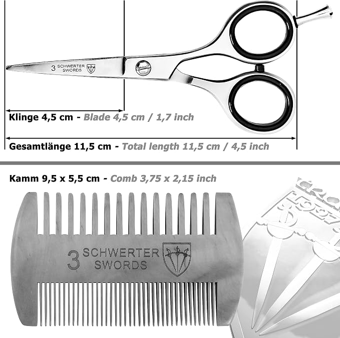 Beard / Mustache Scissors With Comb