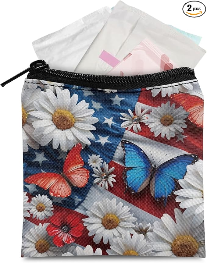 Daisy Butterfly American Flag