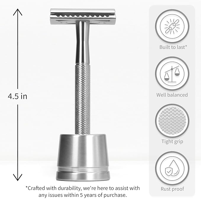 Silver Razor with Stand